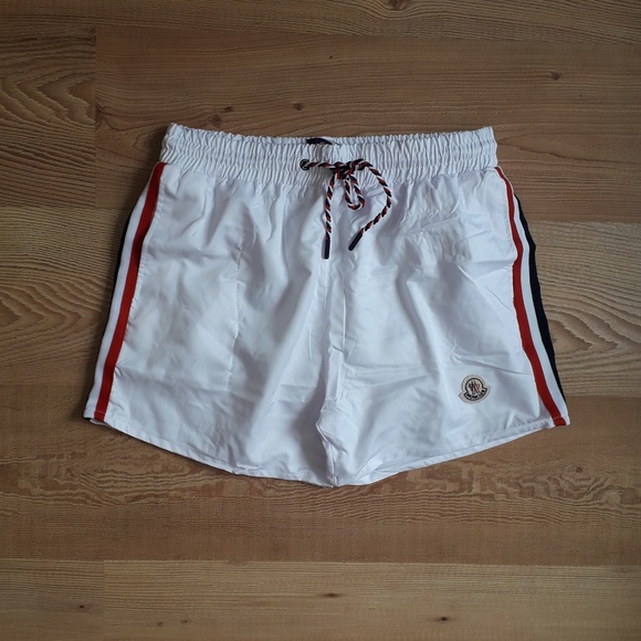 Moncler White Swim Trunks 